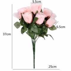 AAA 11 Head Roses Bonquet Simulation Flower Leaves Silk Artificial Flowers Wedding Party Home Bridal Decoration Accessories