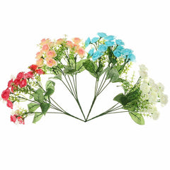 AAA 15 Head Silk Bunch Flowers Artificial Rose Flower Leaf Fake Hydrangea Wedding Party Bouquet Bridal Home Decor Floral