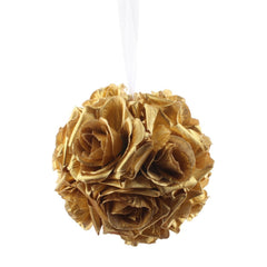 AAA 10pcs 5.5inch Gold Silk Flower Ball Rose Kiss Ball for Wedding Decoration Flower Ball Centerpieces Festive Party Supplies