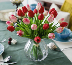 AAA 11 pcs/lot Real Touch Tulip Artificial Flower latex bouquet flowers For Home Wedding party decorative flowers & wreaths