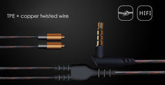 AAA X46M High Quality Earphone Wired Music Headset Detachable Earphones In-ear with MIC 3.5 MM Plug Golden And Gray