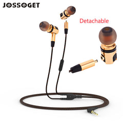 AAA X46M High Quality Earphone Wired Music Headset Detachable Earphones In-ear with MIC 3.5 MM Plug Golden And Gray