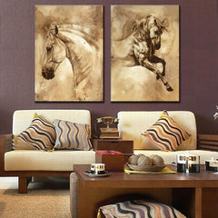 AAA 2 Pcs/Set Modern European Oil Painting Horse On Canvas Wall Art Picture  Wall Pictures for Living Room Modern Wall Painting