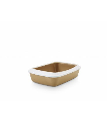 Savic Iriz Cat Litter Tray + Rim - Retro Brown 17 Inch