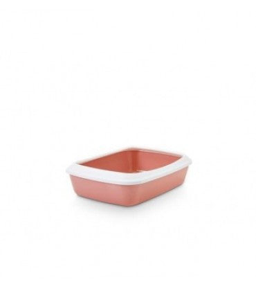 Savic Iriz Cat Litter Tray + Rim - Retro Pink 17 Inch