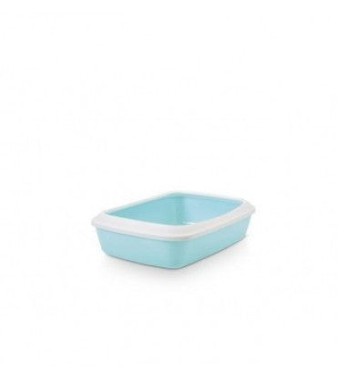 Savic Iriz Cat Litter Tray + Rim - Retro Blue 17 Inch