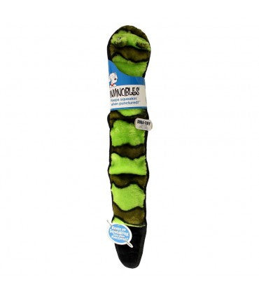 Kyjen Invinc Snake 3 Squeak Plush Dog Toy - Green