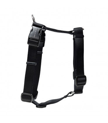 TLC Hamilton Plain Nylon Double-H Dog harness- Black- Large