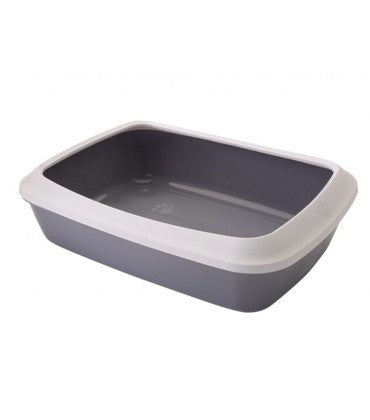 Savic Iriz Cat Litter Tray + Rim - Retro Cold Grey 17 Inch