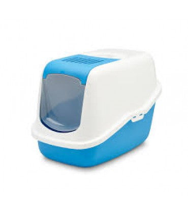 Savic Nestor Cat Toilet White/Twilight Blue- Cat litter tray