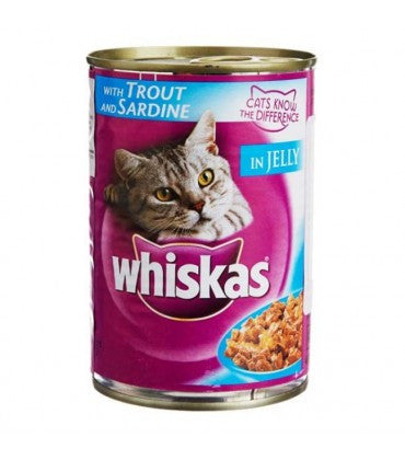 Whiskas Adult Wet Cat food Trout and Sardine in Jelly